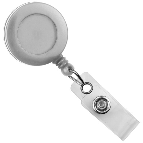 BRADY PEOPLE ID Round Badge ID Reel with Strap & Swivel Clip (White 25-Pack)