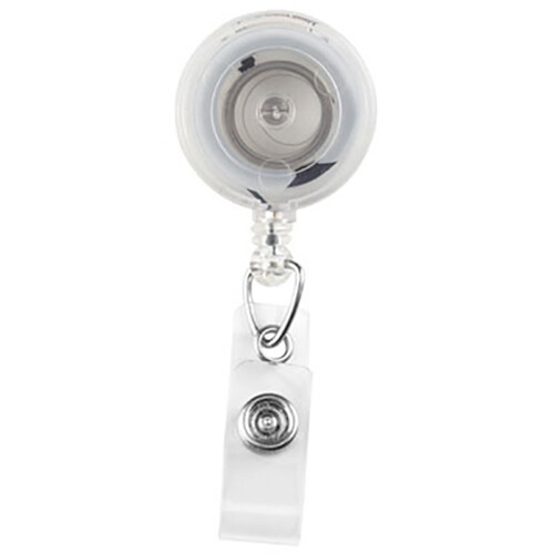 BRADY PEOPLE ID Round Badge ID Reel with Strap & Swivel Clip (Translucent Clear 25-Pack)
