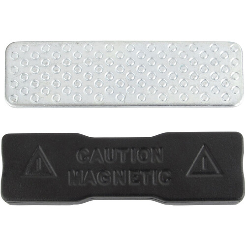 BRADY PEOPLE ID Magnetic Badge with Two Round Magnets and Zinc-Plated Steel Plate (Black 1.75 x 0.5