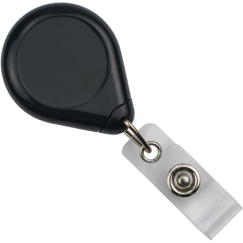 BRADY PEOPLE ID Premium Badge Reel with Strap and Slide Clip (Black 25-Pack)