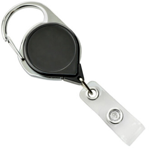 BRADY PEOPLE ID Carabiner Badge Reel with Strap & Belt Clip (Black 25-Pack)