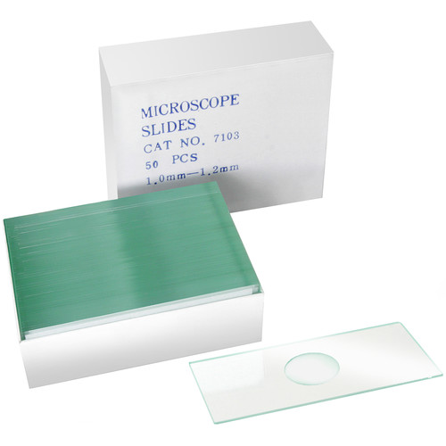 BRESSER Blank Microscope Slides with Cavity (50 Pieces) 5916600