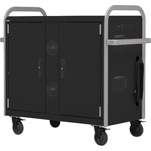 Bretford 24x Network-Ready Link Cart (Black Pumice / Aluminum)