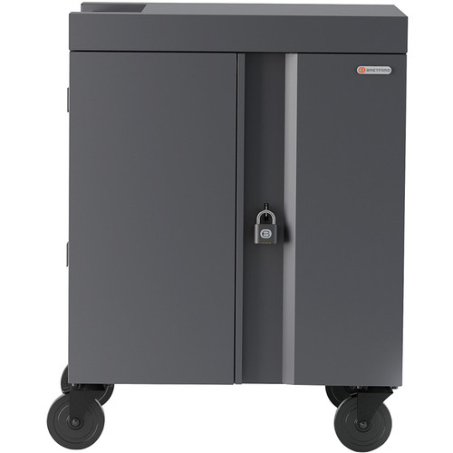 Bretford 16-Device CUBE Charging Cart for Chromebooks Laptops & Tablets (Charcoal)