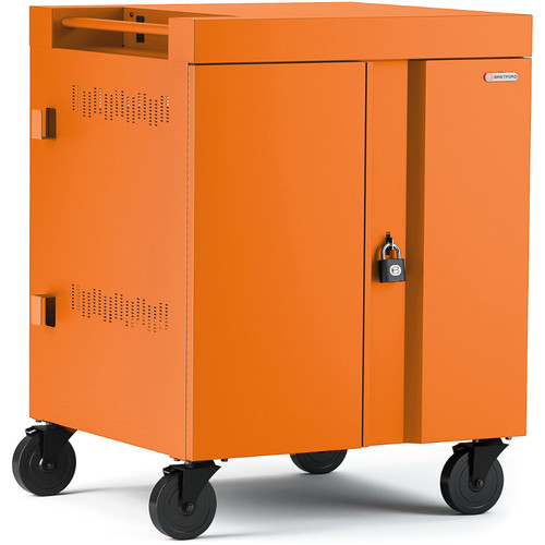Bretford CUBE Cart 32-Device Charging Cart with 270 Doors (Tangerine)