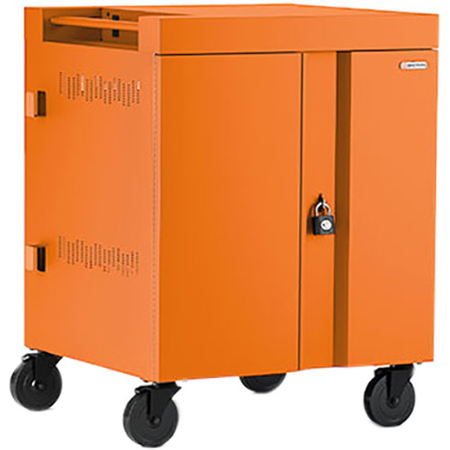 Bretford CUBE Cart 32-Device Charging Cart with 90 Doors (Tangerine)