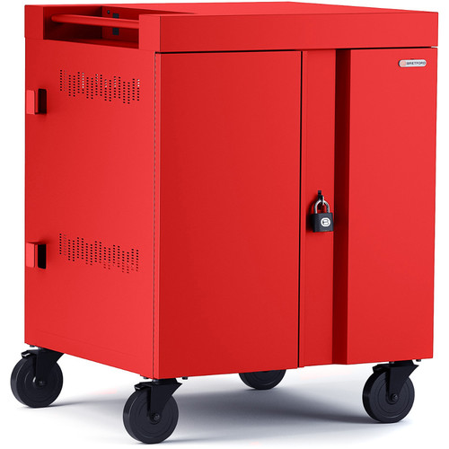 Bretford CUBE Cart 36-Device Charging Cart with 270 Doors (Red)