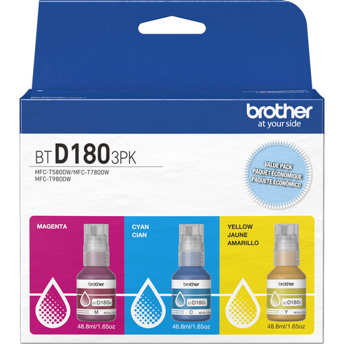 Brother INKvestment Tank High-Yield 3-Pack Ink Bottles (Cyan Magenta & Yellow)