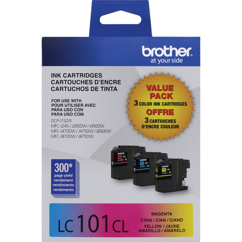Brother LC101 Innobella Ink Cartridge 3Color Pack LC1013PKS B&H