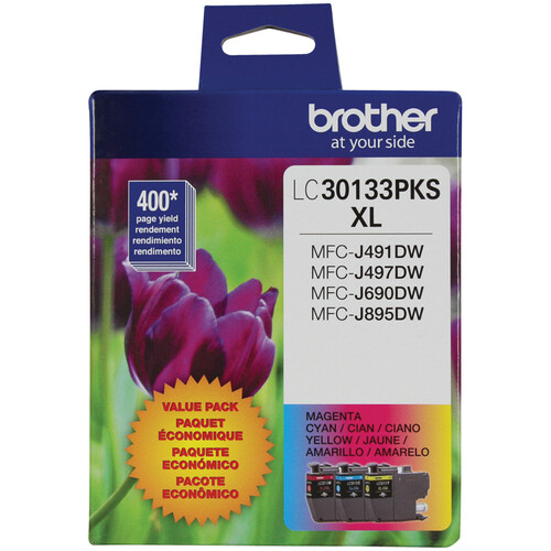 Brother LC30133PKS High-Yield Color Ink Cartridge (3-Pack)