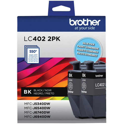 Brother Genuine LC402 INKvestment Tank Standard-Yield Black Ink Cartridge Set (2-Pack)