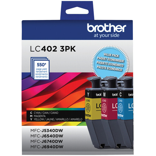 Brother Genuine LC402 INKvestment Tank Standard-Yield Color Ink Cartridge Set