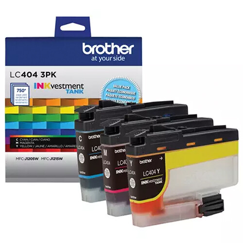 Brother Genuine LC404 INKvestment Tank Standard Yield Color Ink Cartridge Set (Cyan Magenta Yellow)