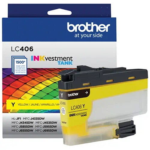 Brother LC406YS INKvestment Tank Standard Yield Yellow Ink Cartridge