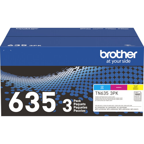 Brother TN635 3-Color Standard Yield Toner Cartridge Kit (3-Pack)