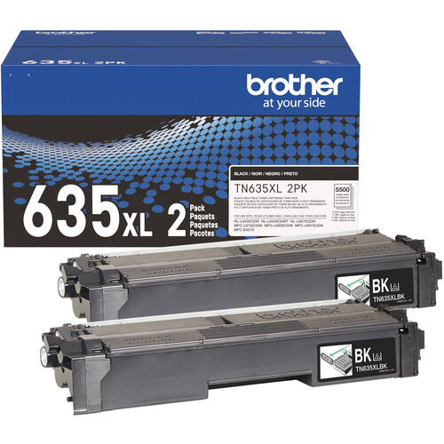 Brother TN635 High Yield Toner Cartridge (Black 2-Pack)