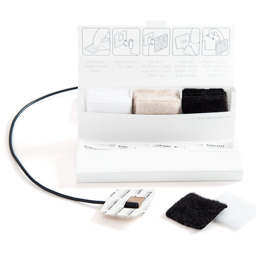 Bubblebee Industries Moleskin Invisible Lavalier Microphone Covers (10 Black / 10 Beige / 10 White)