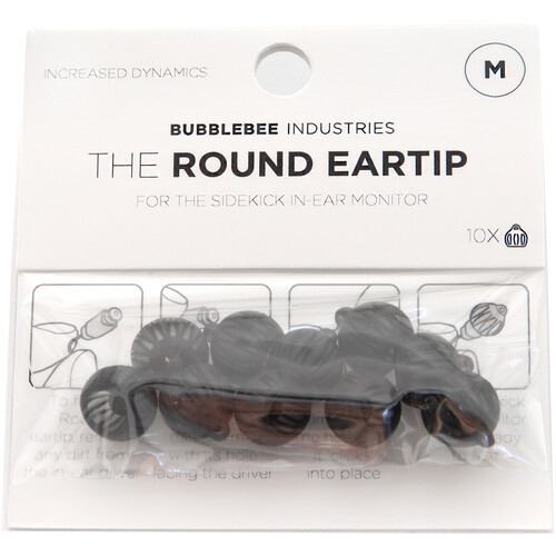 Bubblebee Industries The Round Eartip for The Sidekick In-Ear Monitor (Medium 10-Pack)