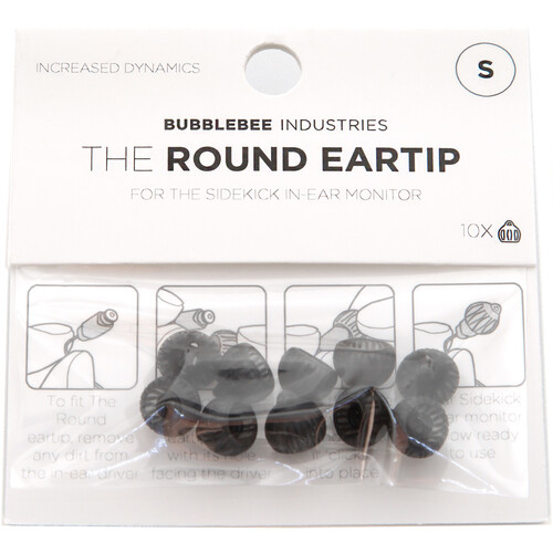 Bubblebee Industries The Round Eartip for The Sidekick In-Ear Monitor (Small 10-Pack)