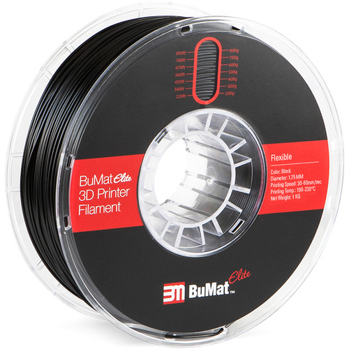 BuMat Elite 1.75mm Flexible Filament (1kg Black)