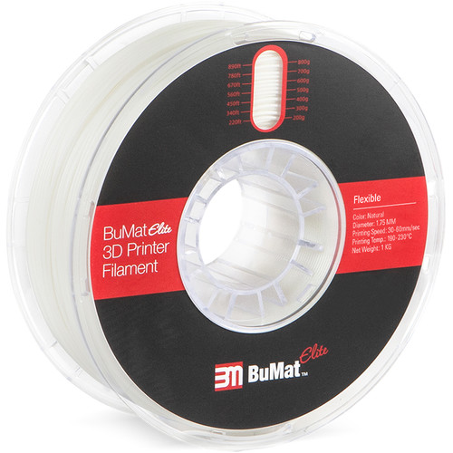 BuMat Elite 1.75mm Flexible Filament (1kg Natural)