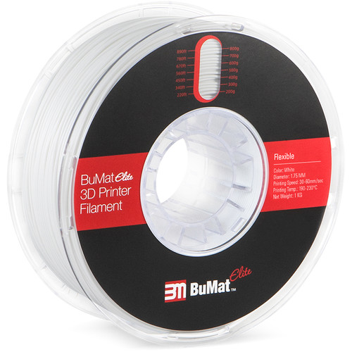 BuMat Elite 1.75mm Flexible Filament (1kg White)