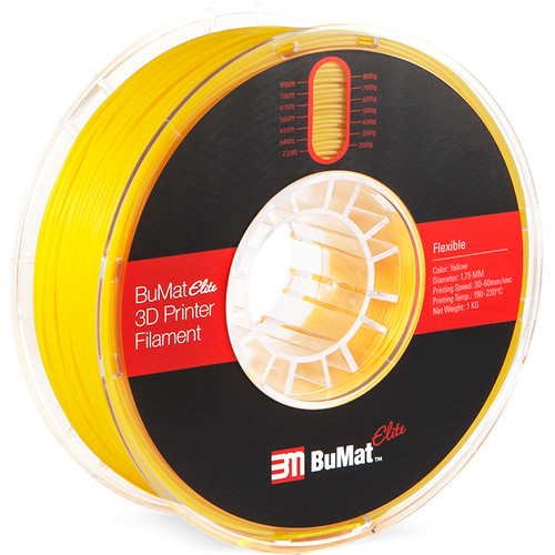 BuMat Elite 1.75mm Flexible Filament (1kg Yellow)
