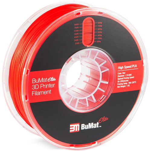 BuMat Elite 1.75mm High-Speed PLA Filament (1kg Red 5C)