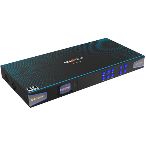 BZBGEAR 4x4 8K60 HDMI 2.1 Matrix Switcher with Scaler and Audio De-Embedder