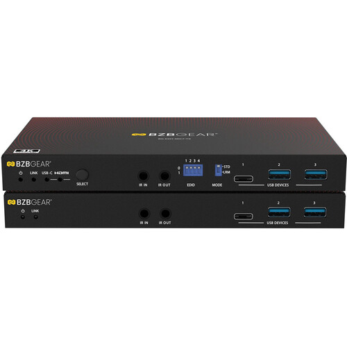 BZBGEAR 4K HDMI/USB-C over HDBaseT 3.0 KVM Extender and Switcher