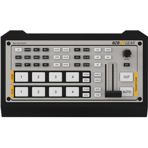 BZBGEAR 4-Channel HDMI/USB-C Live Streaming Mini Video Switcher/Mixer