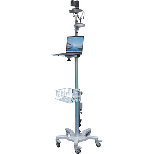 BZBGEAR Medical-Grade Computer Roll Cart with 10x PTZ Camera & Speakerphone