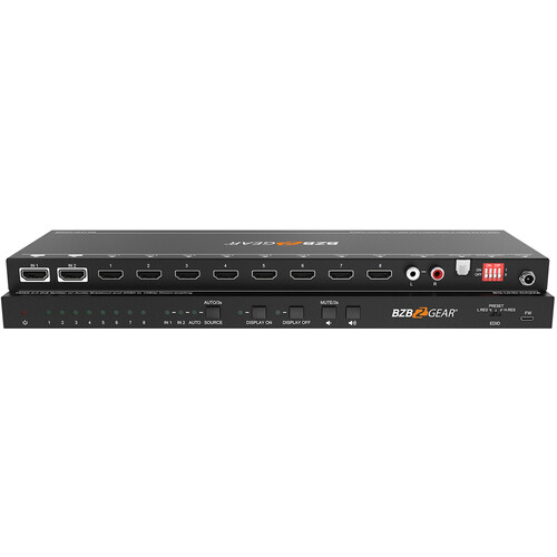 BZBGEAR 2x8 UHD 4K Splitter/Distribution Amplifier with CEC Turn On/Off TV