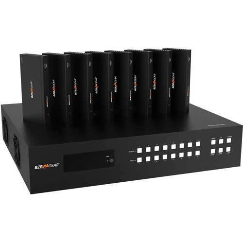 BZBGEAR 8x8 UHD 4K 18 Gb/s HDMI/HDBaseT Matrix Switch with IR/EDID/Downscaling