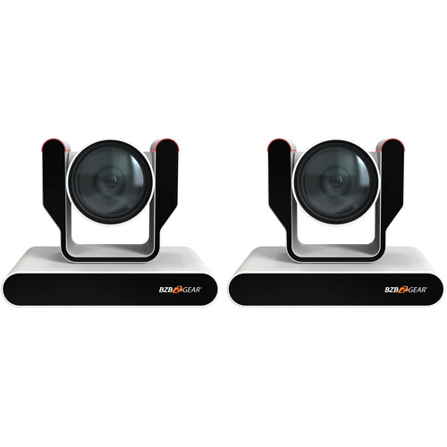 BZBGEAR Live Streaming 4K PTZ Camera with Tally Lights & 12x Optical Zoom (White 2-Pack)