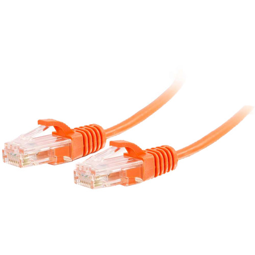 C2G RJ45 Male to RJ45 Male Slim Cat 6 Patch Cable (10' Orange)