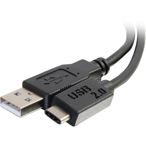 C2G USB 2.0 Type-A to USB Type-C Male Cable (6' Black)