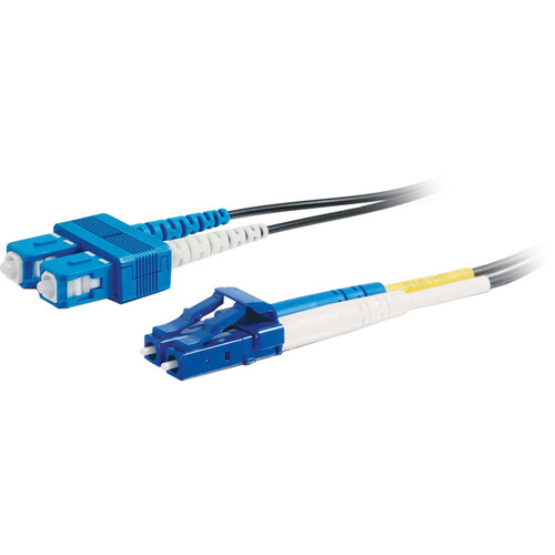 C2G LC to SC Duplex 9/125 Single-Mode Fiber Optic Cable (9.8' Black Riser)