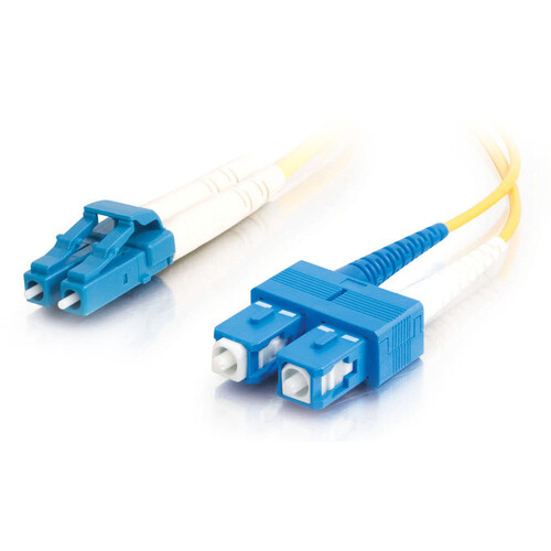 C2G LC to SC Duplex 9/125 Single-Mode Fiber Optic Cable (49.2' Yellow Plenum)