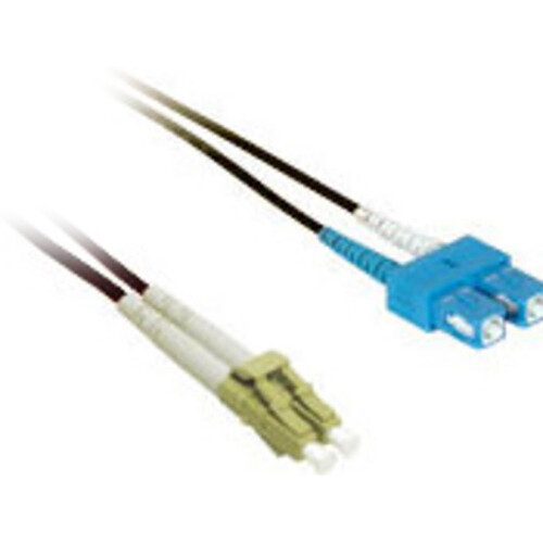 C2G LC to SC Male 50/125 Duplex Multi-Mode OM2 Fiber Optic Cable (3.3' Black Riser)