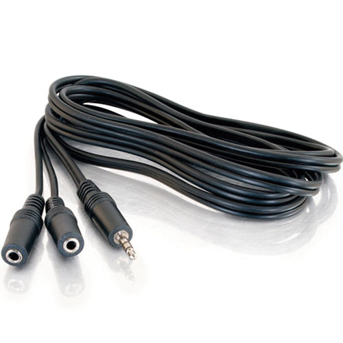 C2G 3.5mm Stereo Male to 2 3.5mm Stereo Female Y-Cable (Black 6')