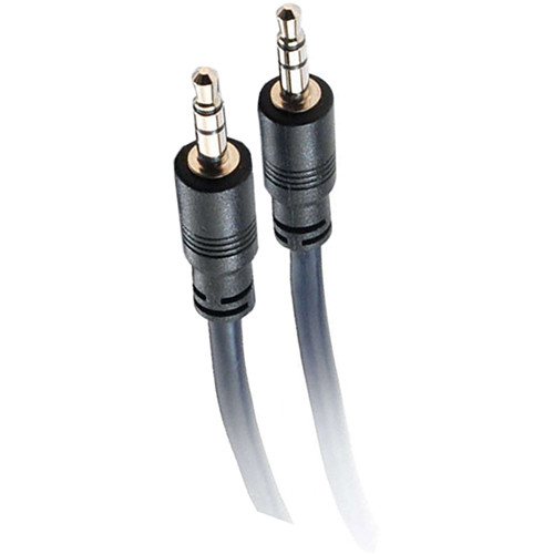 C2G 3.5mm TRS Male to 3.5mm TRS Male Plenum CMP-Rated Cable with Low-Profile Connectors (Black 50')