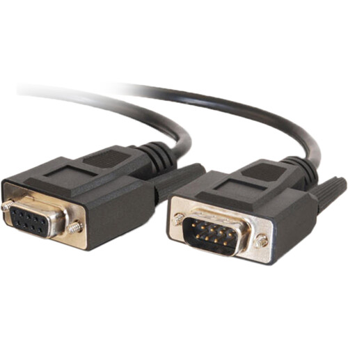 C2G Serial RS-232 / DB9 Male to Female Extension Cable (15' Black)