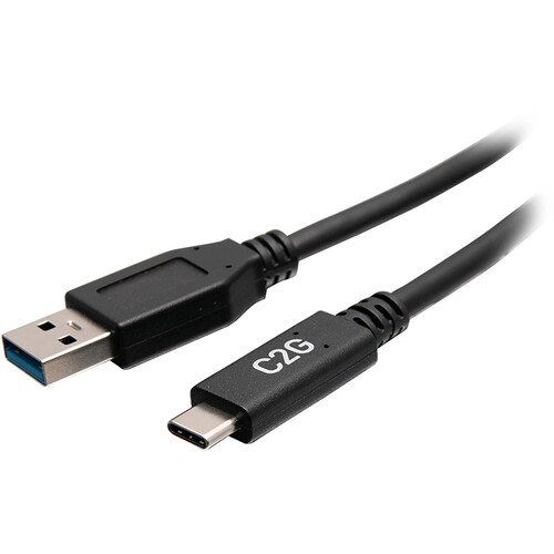 C2G USB 3.2 Gen 1 Type-C to Type-A Male Cable (1')