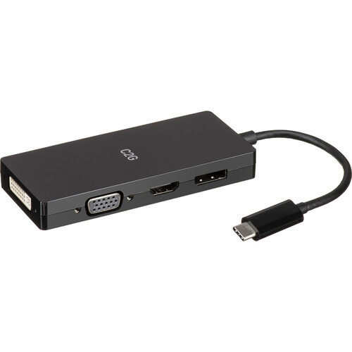 C2G USB-C 4-in-1 Video Adapter with HDMI DisplayPort DVI & VGA