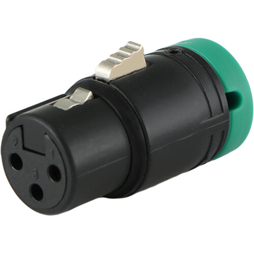 Cable Techniques Low-Profile Right-Angle XLR 3-Pin Female Connector (Standard Outlet A-Shell Green Cap)