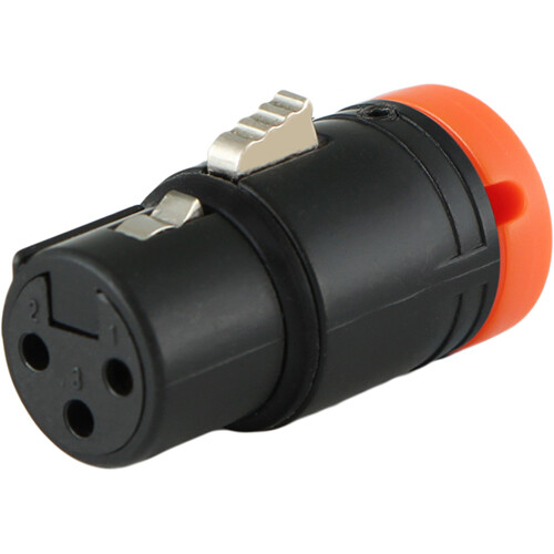 Cable Techniques Low-Profile Right-Angle XLR 3-Pin Female Connector (Standard Outlet A-Shell Orange Cap)