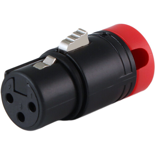 Cable Techniques Low-Profile Right-Angle XLR 3-Pin Female Connector (Large Outlet A-Shell Red Cap)