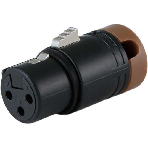 Cable Techniques Low-Profile Right-Angle XLR 3-Pin Female Connector (Large Outlet A-Shell Brown Cap)