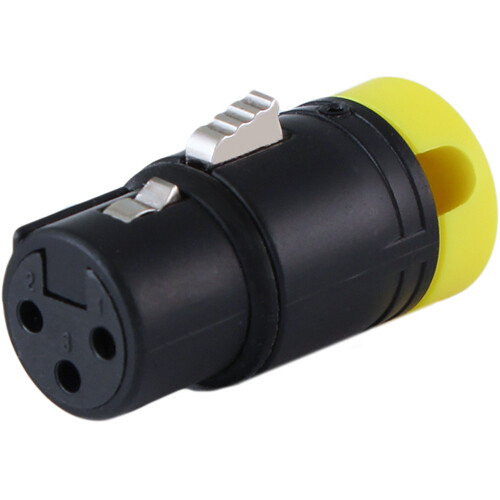 Cable Techniques Low-Profile Right-Angle XLR 3-Pin Female Connector (Large Outlet A-Shell Yellow Cap)